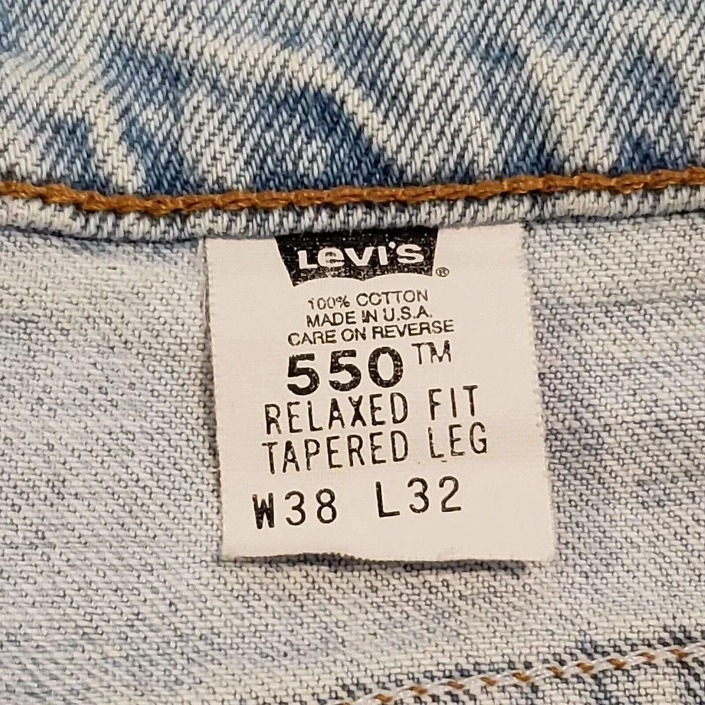 Levis 550 Vintage Denim Jeans Mens 38 x 32 Blue Made In USA Relaxed Fit Y2K